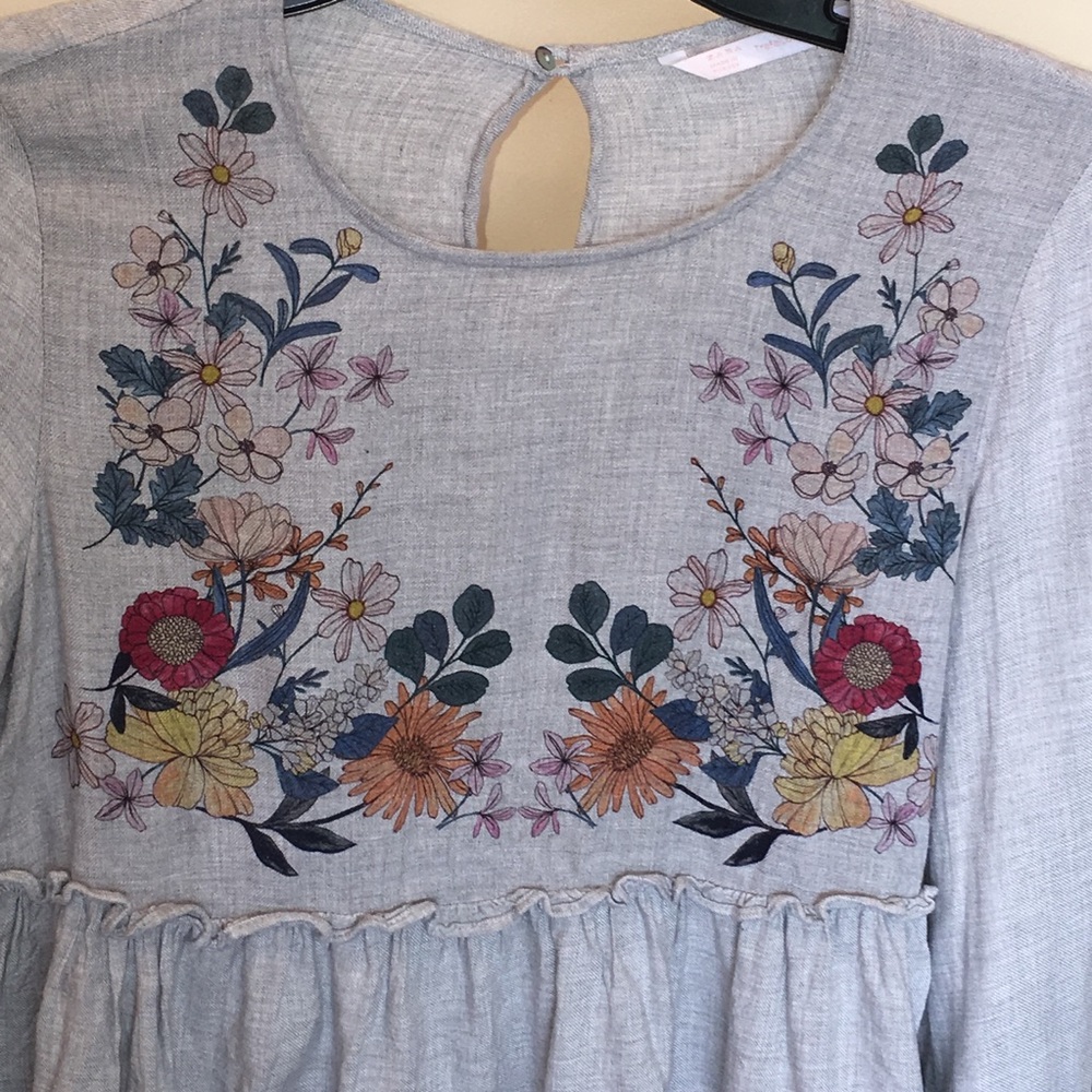 Zara Printed Floral Blouse - Picture 7 of 8